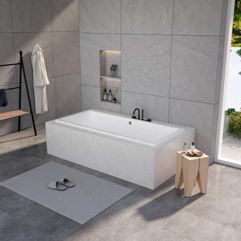 Zeza Square Ligbad - 170x75cm - acryl - glans wit OUTLETSTORE STORE43104