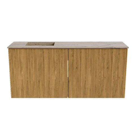 Mondiaz JOYA-DLUX Meuble de salle de bains 90cm - couleur Chêne - Vasque FAYE position Gauche 1 trou de robinet couleur Arena. SW1423889