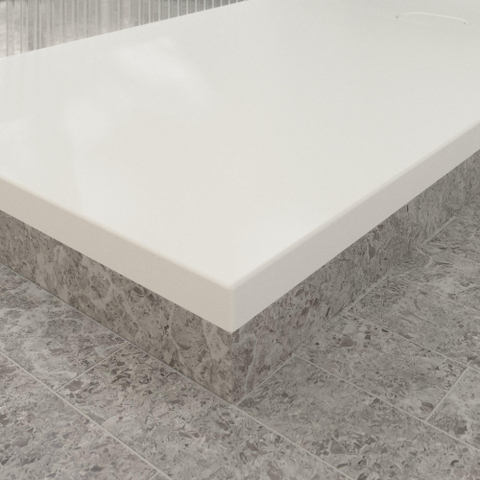 Villeroy & Boch Ecora douchebak - 180x90x4.5cm - afvoer korte zijde - stone white (wit) SW1558877