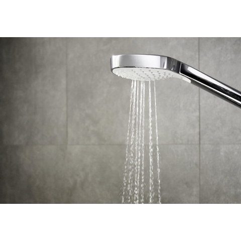 Hansgrohe Croma select e Handdouche Vario - ecosmart 1/2 x - diameter 11cm - met rain turbo rain en intense rain regenstraal wit/chroom - wit chroom 0605330