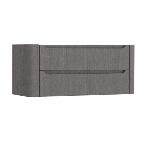 H&R Badmeubelen Juice Meuble sous vasque - 120x45x50cm - coins arrondis - 2 tiroirs - poignée intégrée - Wengé SW1490017