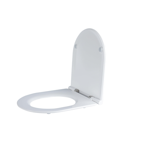 QeramiQ UniSeat toiletzitting - 37.2x43.4cm - d-vorm - softclose - quick release - glans wit SW955784