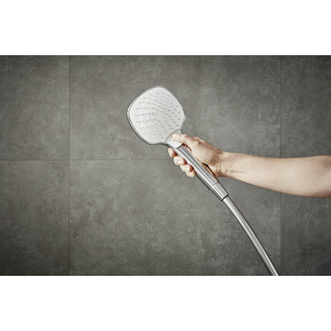 Hansgrohe Croma select e Handdouche Vario - ecosmart 1/2 x - diameter 11cm - met rain turbo rain en intense rain regenstraal wit/chroom - wit chroom 0605330
