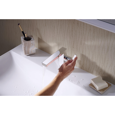 Hansgrohe Tecturis E 1 greeps wastafelkraan - 110 Fine - coolstart - met PushOpen - waste set - hoogglans chroom SW918390