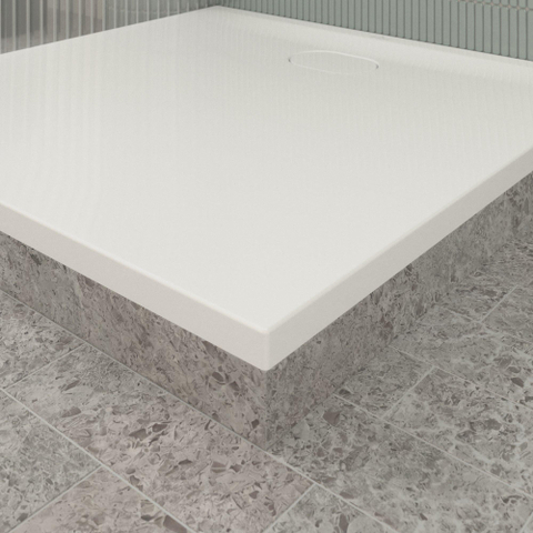 Villeroy & Boch Ecora douchebak - 100x100x3.5cm - afvoer korte zijde - white alpine (wit) SW1559028
