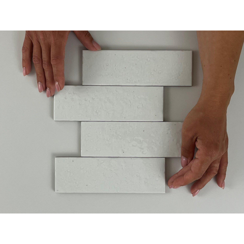SAMPLE Terravito Nocino wandtegel - 6x18.6cm - White glans (wit) SW1221469