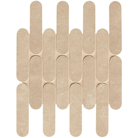 Terravito Elzino Mozaïektegel - 29x29.5cm - gebogen - 9mm - Beige mat SW1119950