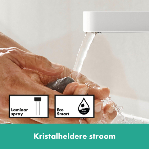 Hansgrohe Finoris 1 greeps wastafelkraan - 110 - coolstart - met afvoerplug - mat wit SW651457