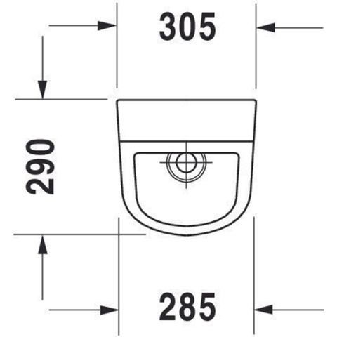 Duravit D-code Urinoir - 305 x 290 mm - verdekte toevoer - rimless - met bevestiging - wit 0315129