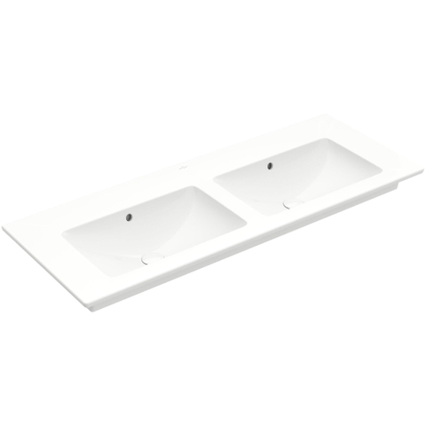 Villeroy & Boch venticello dubbele meubelwastafel - 130x50cm - zonder kraangat - met overloop - White Alpine (glans wit) 1025104