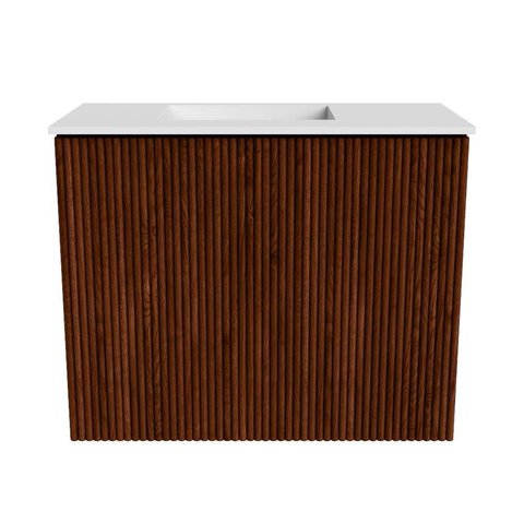Mondiaz JOYA 50cm toiletmeubel - kleur Ruby - Wastafel FAYE positie Links Zonder kraangat kleur Talc. SW1421700