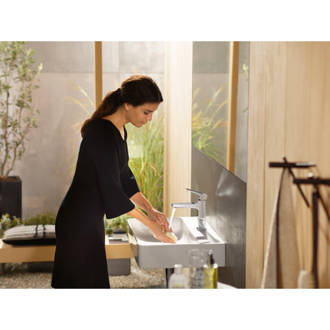 Hansgrohe Metropol 110 wastafelkraan - 18.4cm hoog - push open waste - voorsprong 13.5cm - glans goud SW297582