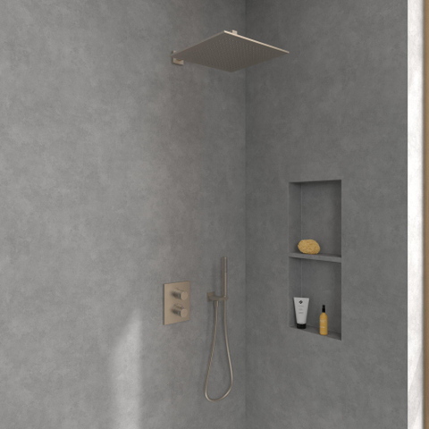Villeroy & Boch Universal Showers regendouche - 35x35cm hoekig - Brushed Nickel (rvs) SW974386