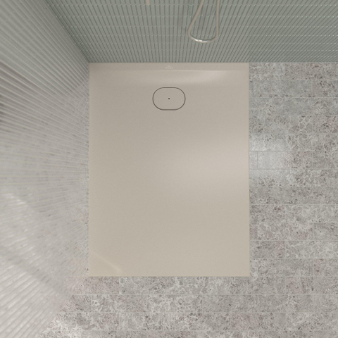 Villeroy & Boch Ecora douchebak - 120x90x3.5cm - afvoer korte zijde - almond (beige) SW1558946