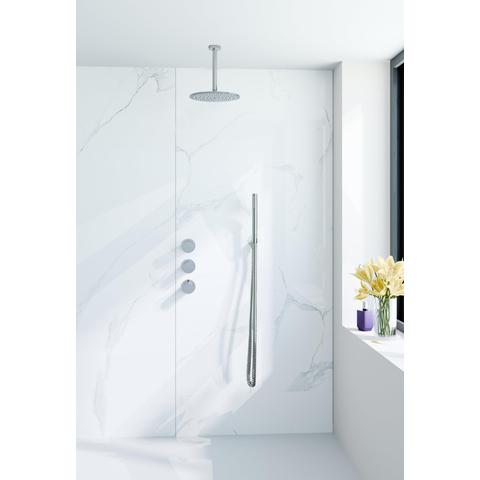 Fortifura Nebbio ensemble de douche pluie apparent – douche de tête Ø 30 cm – bras de plafond 20 cm – douchette bâton 1 jet – chrome SW1447095