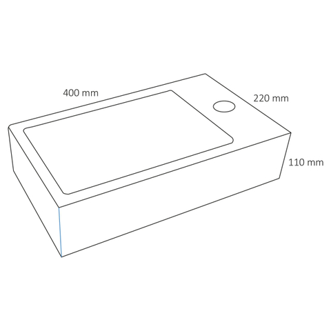 Differnz Hura lave-mains - 40x22x11cm - 1 trou robinet - sans bonde - gris SW1236898
