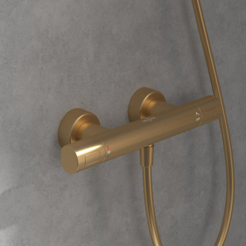 Villeroy & Boch Universal Taps & Fittings Mitigeur thermostatique de douche pour douche Rond - Brushed Gold (or) SW974116