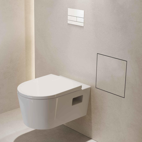 Hansgrohe XtraStoris Rock Poubelle - 30x30x10cm - porte carrelable - blanc mat SW1590304