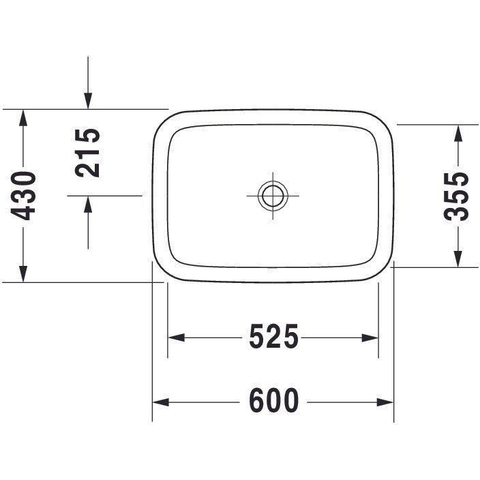 Duravit DuraStyle inbouwwastafel zonder overloop zonder kraangat 60x43cm wit SW54135