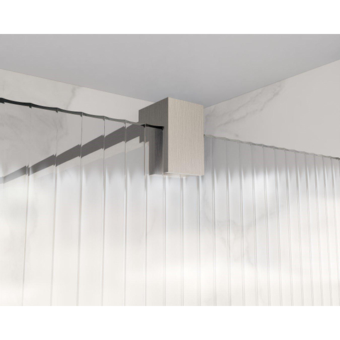 Fortifura Galeria Douche à l'italienne - 30x200cm - verre nervuré - Inox brossé SW877028