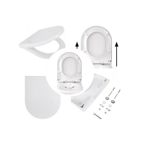 QeramiQ Urby hangtoilet – compact – spoelrandloos – 35 x 48,3 cm – met softclose zitting – glans wit SW1212493