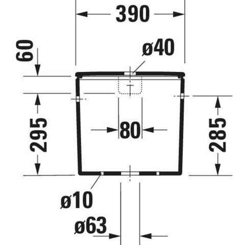 Duravit DuraStyle réservoir WC - 39x17x37cm - raccord latéral - 4.5 litres - blanc SW54226