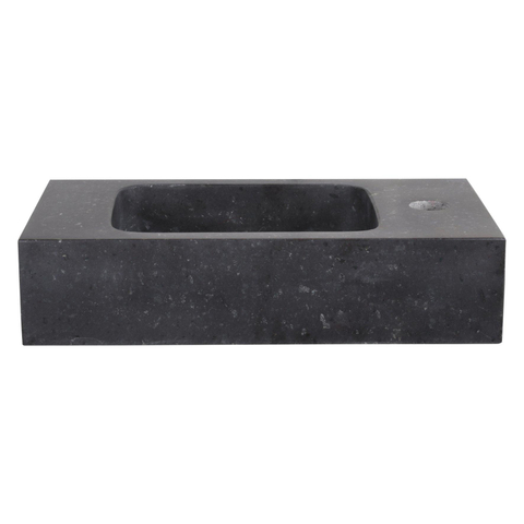 Differnz lave-mains - 40x22x9cm - rectangulaire - pierre naturelle - trou robinet droite - noir SW533192