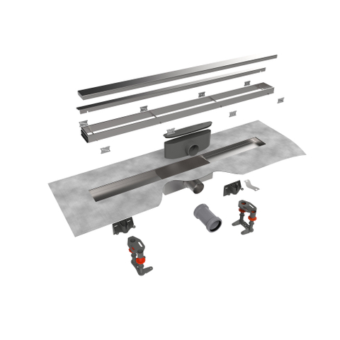 Easy Drain Compact TAF afvoergoot enkele plaat 100cm 50mm met Zero design rooster RVS OUTLETSTORE STORE32975