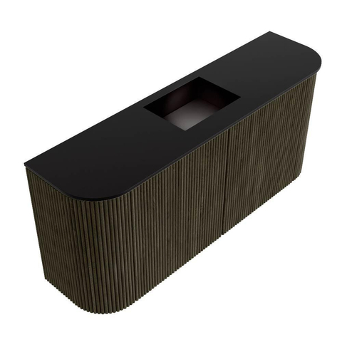 Mondiaz JOYA 93.2cm meuble de salle de bains - arrondi gauche et droit couleur Shadow - Vasque FAYE position Milieu Sans trou de robinet couleur Urban SW1421569