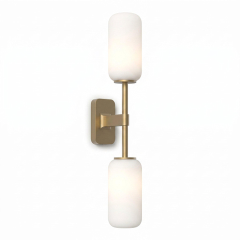 Astro Tacoma Twin Applique/Plafonnier - 230V - IP44 - cylindre - verre blanc - laiton (or) SW1569672