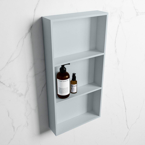 Mondiaz Easy nis 29.5x59.5x8cm voor Inbouw/opbouw 3 open vakken Solid surface Clay/Clay SW643774