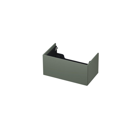 INK Wastafelonderkast - 80x45x37.6cm - 1 lade - push to open - met recht opdekfront - MDF lak - Mat beton groen SW439459