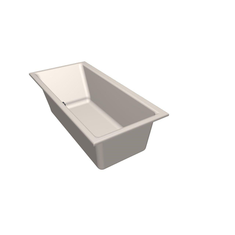 Xens Kristal baignoire à encastrer rectangulaire sans vidange avec trou de trop-plein 235 litres 160x75x48/55cm acrylique crème SW378424