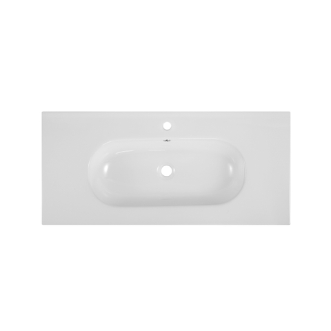 Saniclass Chaci Lavabo - 100x46x14cm - 1 trou de robinet - céramique - blanc SW718718