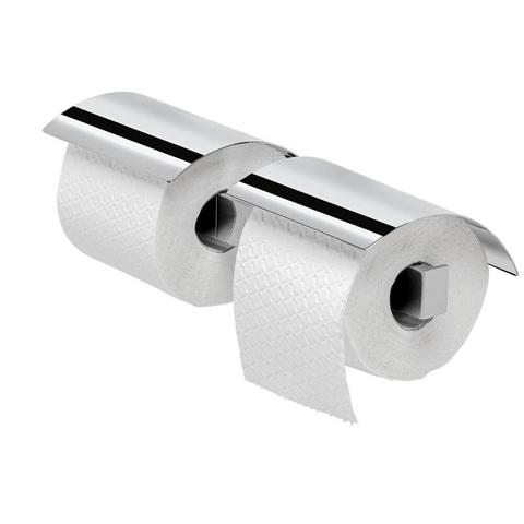 Geesa Wynk Porte-rouleau de papier toilette double avec clapet Chrome GA68138
