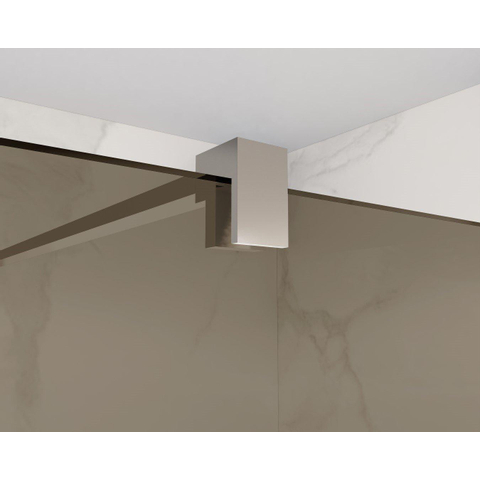 Fortifura Galeria Douche à l'italienne - 50x200cm - verre fumé - Chrome SW876869