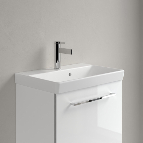 Villeroy & Boch Avento wastafel - compact - 55x37cm - met overloop CeramicPlus - Stone White (mat wit) SW448523