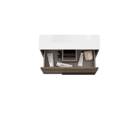 Saniclass Prime Essential Wastafelonderkast - 120x55x46cm - 4 lades - Standaard greep - MDF - noten (hout) SHOWROOMMODEL SHOW24979
