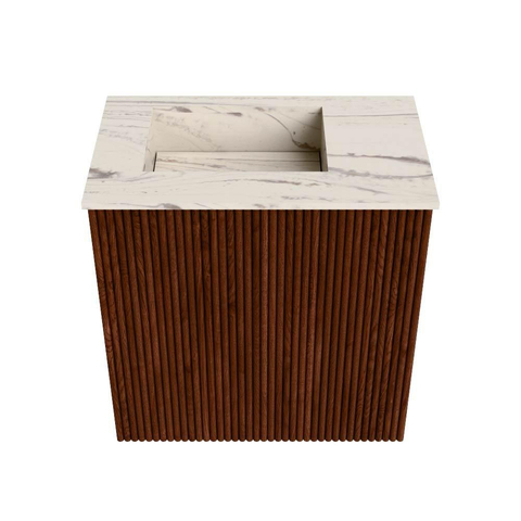 Mondiaz JOYA-DLUX 40cm toiletmeubel - kleur Ruby - Wastafel FAYE positie Links Zonder kraangat kleur Nata. SW1425411