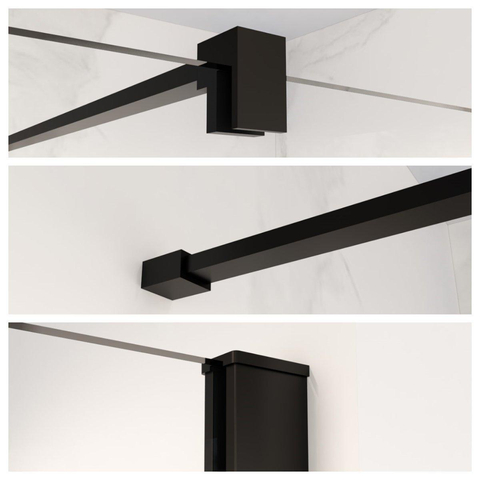 Fortifura Galeria jeu de profilé 200cm + barre de stabilisation 120cm noir mat SW968234