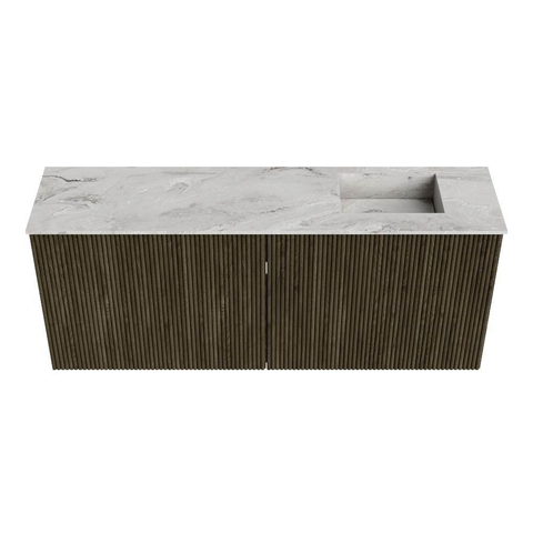 Mondiaz JOYA-DLUX 100cm toiletmeubel - kleur Shadow - Wastafel FAYE positie Rechts 1 kraangat kleur Glace. SW1422760