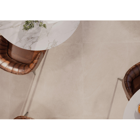 SAMPLE Terravito Allino wand- en vloertegel - 60x60cm - gerectificeerd - Betonlook - Sand mat (beige) SW1130772