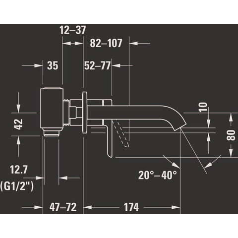 Duravit C.1 1 greeps wastafelmengkraan - 173x174x74mm - hoogglans chroom SW420950
