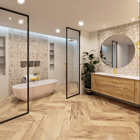 MONDIAZ ROCK Baignoire îlot - 170x70cm - couleur Plata / Talc SW1015106