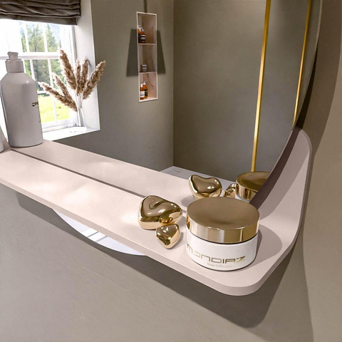 Mondiaz SPOT miroir – Ø 60 cm – avec tablette – Rosee (rose) SW1235591