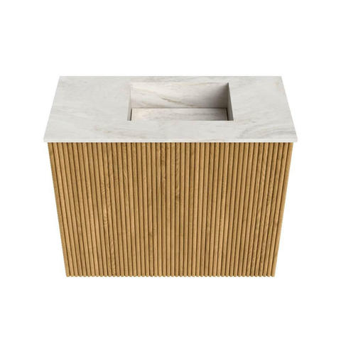 Mondiaz JOYA-DLUX Meuble de toilette 50cm - couleur Oak - Lavabo FAYE position Droite Sans trou de robinet couleur Ostra. SW1422194