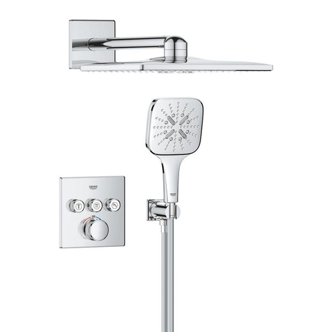 Grohe SmartControl Regendoucheset inbouw - hoofddouche vierkant - handdouche vierkant - chroom SW1186612