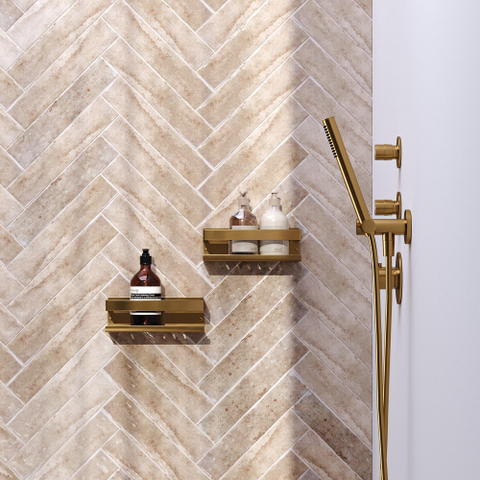 Brauer Etagère de douche - 23x8cm - Or brossé SW1102519