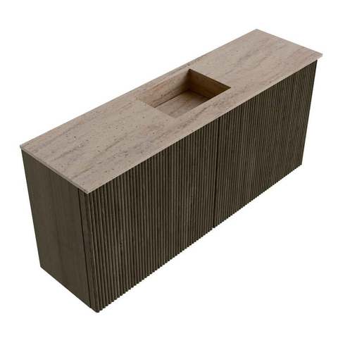 Mondiaz JOYA-DLUX 90cm meuble de salle de bains - couleur Shadow - Vasque FAYE position Milieu 1 trou de robinet couleur Saba. SW1425124