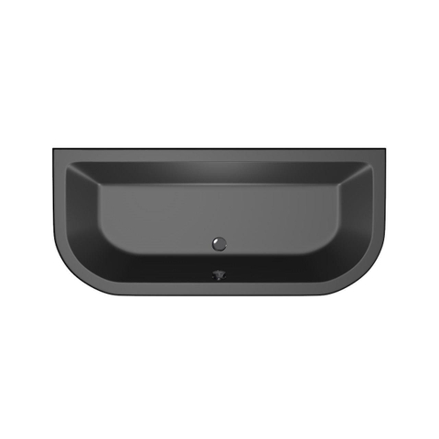 Xenz Principe Basic ligbad - 180x80cm - met overloop - zonder afvoer - Acryl Ebony mat SW103154